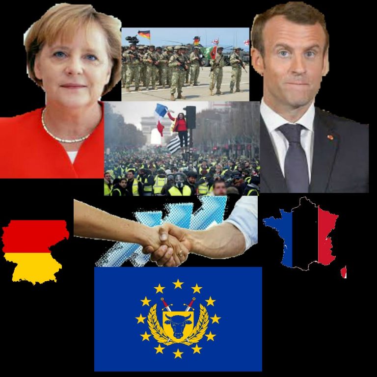 Read more about the article Macron And Merkel Booed By Protesters As They Sign ‘European Army Treaty’