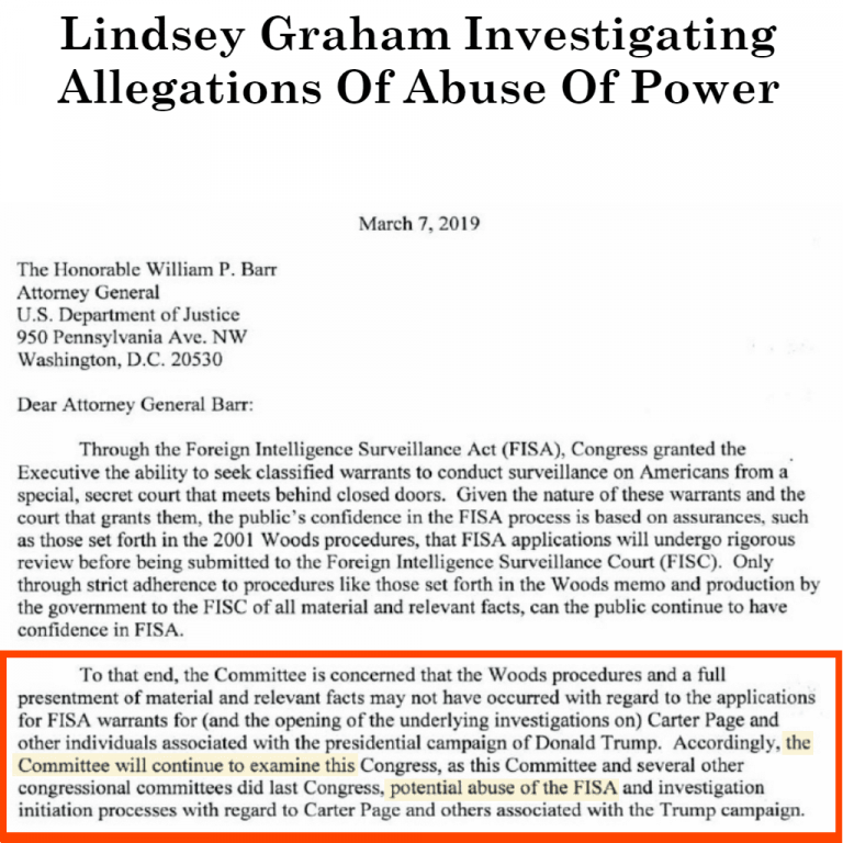 Read more about the article Lindsey Graham Investigating Allegations Of Abuse Of Power