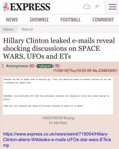 Read more about the article Hillary Clinton Leaked Emails Reveal Shocking Discussion on SPACE WARS, UFO’s and ETs
