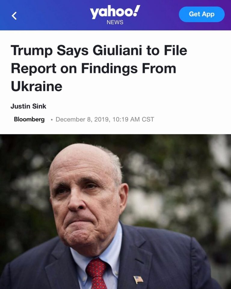 Read more about the article Trump says Giuliani to File Report on Findings From Ukraine