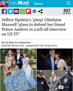Read more about the article Jeffrey Epstein’s “Pimp” Ghislaine Maxwell “plans to defend her friend Prince Andrew In a tell-all interview on US TV”