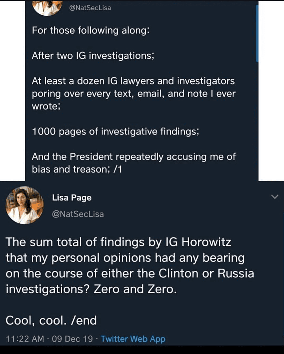 You are currently viewing Lisa Page Response to IG Report