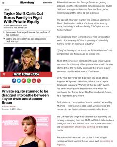 Read more about the article Taylor Swift Calls Out George Soros for “buying up our music as if it is real estate”