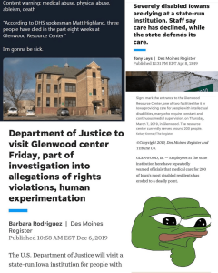 Read more about the article DOJ to Visit Glenwood as Part of Investigation into Human Rights Violations, Human Experimentation