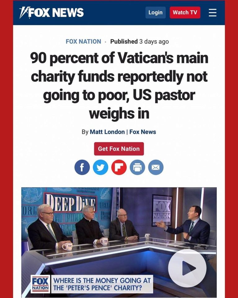 Read more about the article 90% of Vatican’s Main Charity Funds Reportedly Not Going To Poor, US Pastor Weighs In