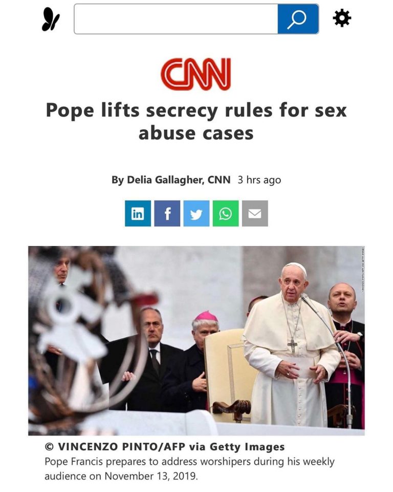 Read more about the article Pope Lifts Secrecy Rules for Sex Cases