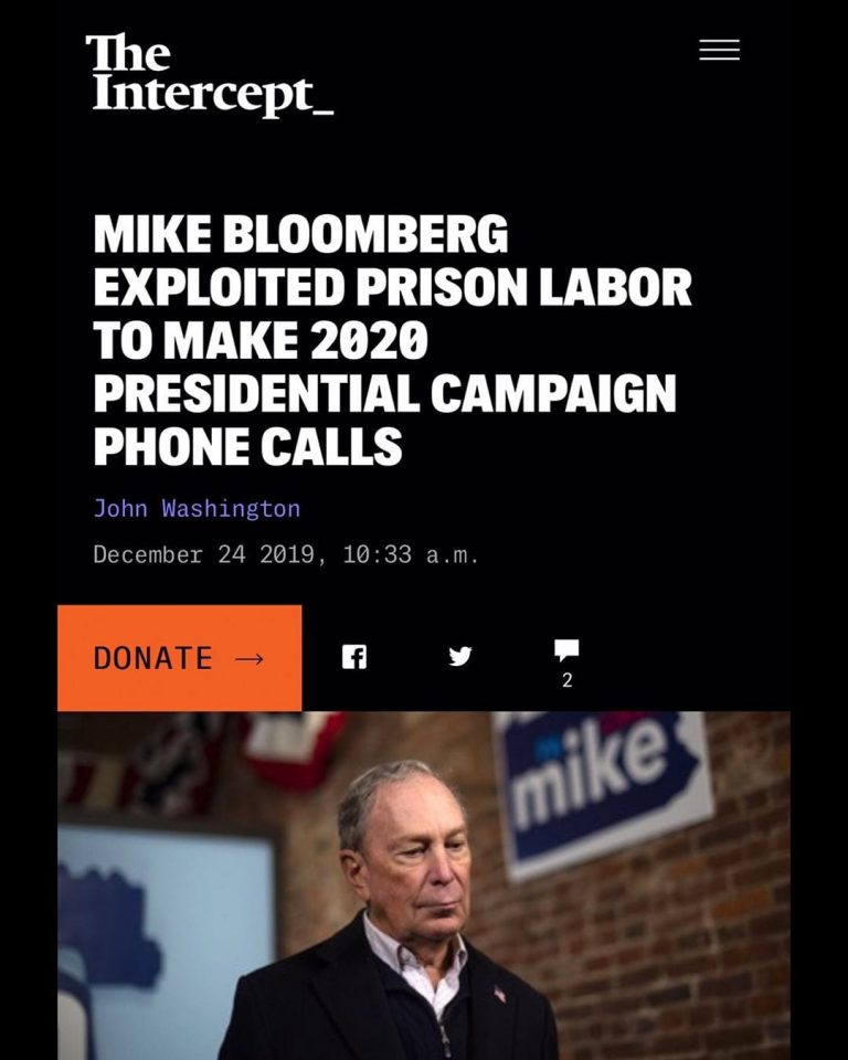 Read more about the article Mike Bloomberg Exploited Prison Labor To Make 2020 Presidential Campaign Pone Calls