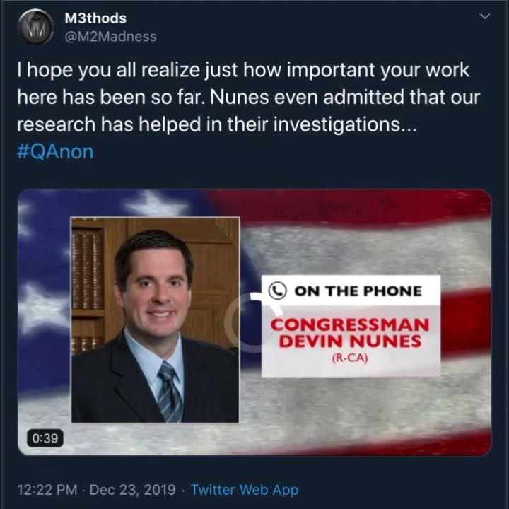 Read more about the article Devin Nunes: Q Researchers “really helped out our investigation.”