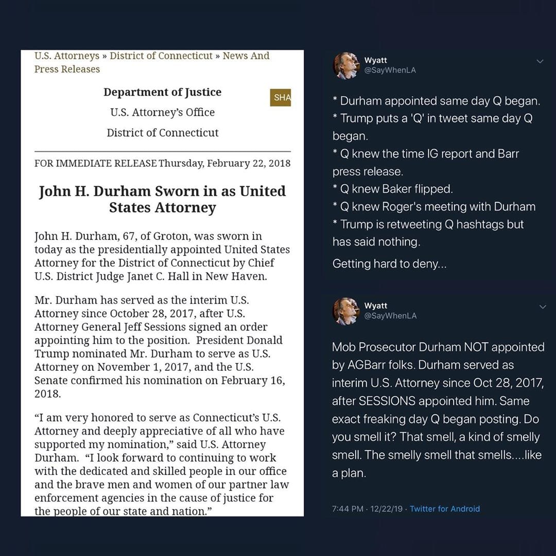You are currently viewing US Attorney John Durham Appointed The Day Qanon Begin