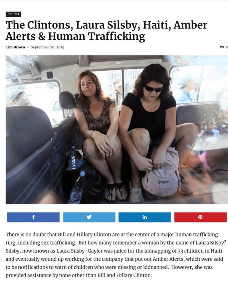Read more about the article The Clintons, Laura Silsby, Haiti, Amber Alerts & Child Sex Trafficking