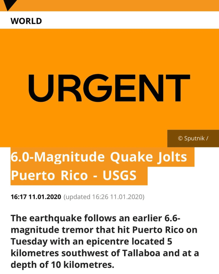 Read more about the article 6.0 Earthquake Rocks Puerto Rico