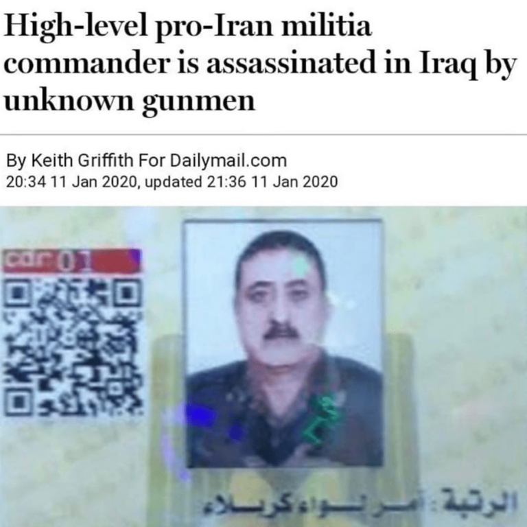 Read more about the article High Level Pro-Iran Militia Commander Is Assassinated In Iraq By Unknown Gunman