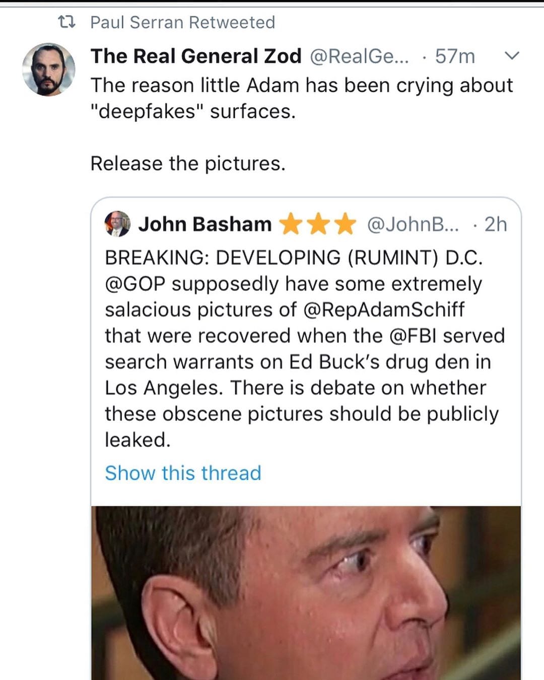 The reason little Adam has been crying about “deepfakes” surfaces.