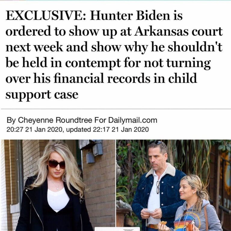 Read more about the article Hunter Biden Has Been Ordered To Show Up At Arkansas Court Next Week January 27th – 31st And Explain Why He Shouldn’t Be Held In Contempt For Not Turning Over His Financial Records In Child Support Case
