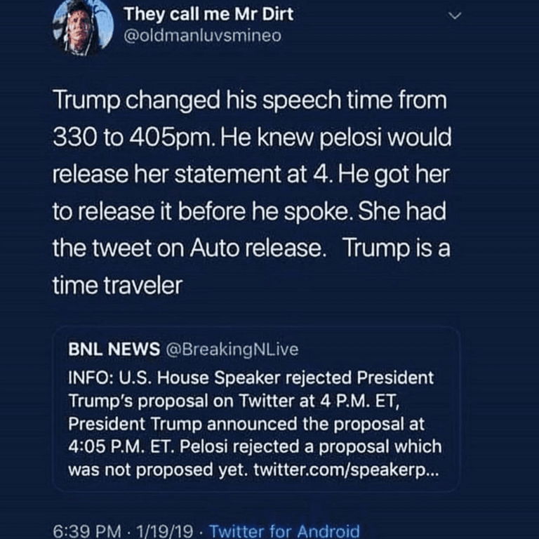 Read more about the article Trump Tricks Pelosi By Getting Her To Release Her Auto Statement By Changing His Speech Time