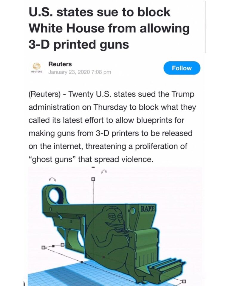 Read more about the article U.S. States Sue To Block White House From Allowing 3-D Printed Guns