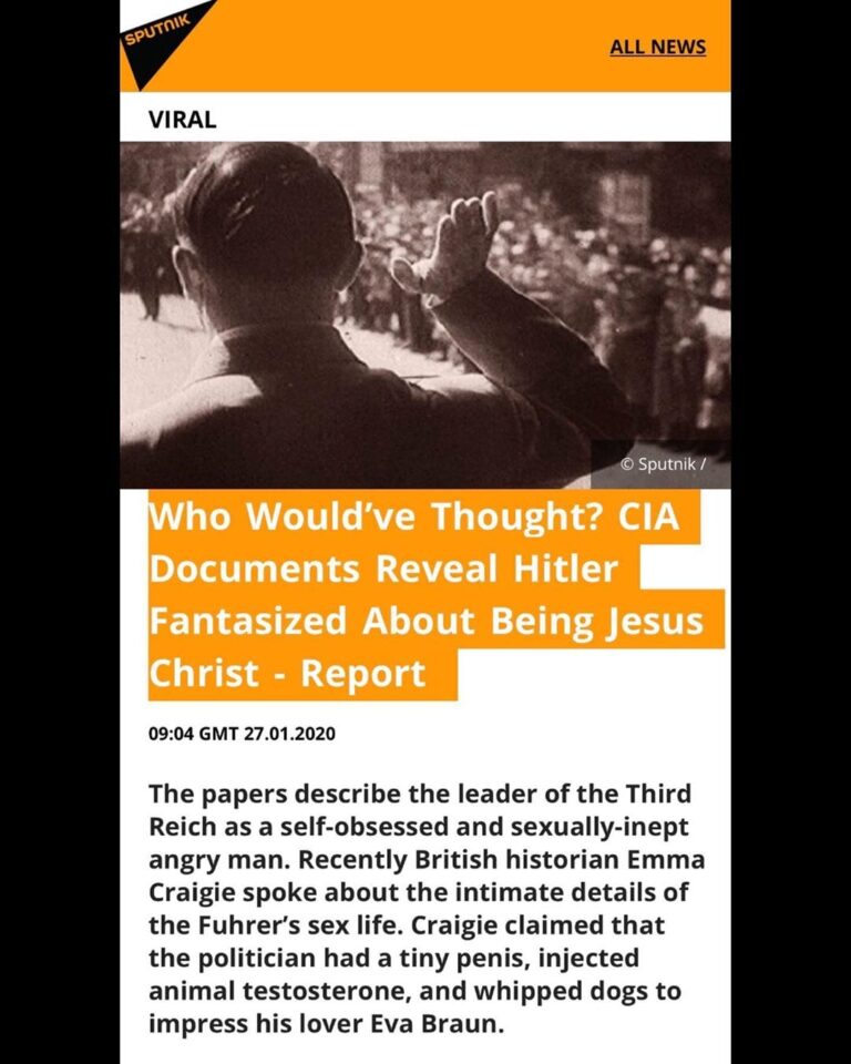 Read more about the article CIA Documents Revel Hitler Fantasized About Being Jesus Christ
