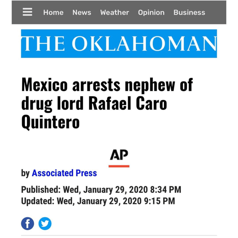 Read more about the article Mexico Arrest Nephew Of Drug Lord Rafael Caro Quintero