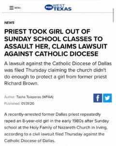 Read more about the article Priest Took Girl Out Of Sunday School Classes To Assault Her, Claims Lawsuit Against Catholic Diocese