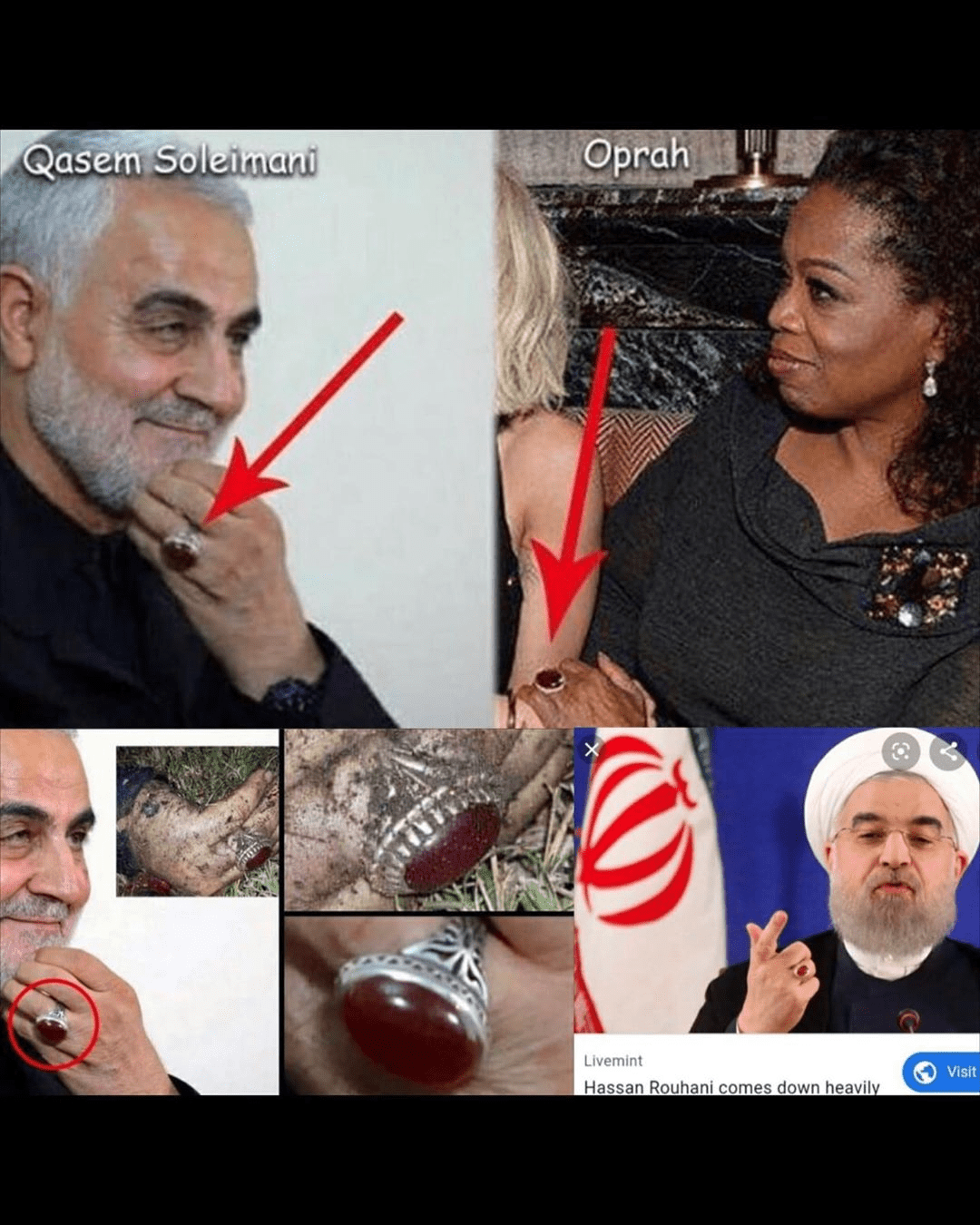 Why Are These Celebrities Wearing The Same Occult Ring - Qasem Solemaini, Oprah, Hassan Rouhani