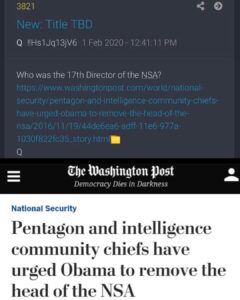 Read more about the article Pentagon And Intelligence Community Chiefs Have Urged Obama To Remove The Head Of The NSA