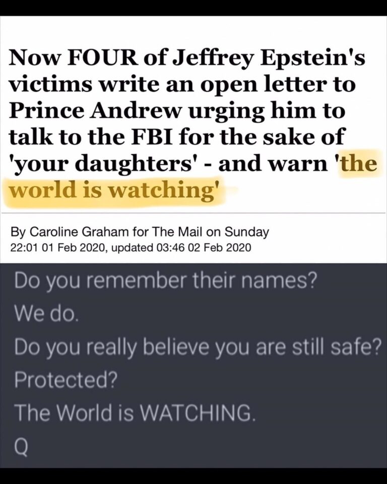 Read more about the article Now Four Of Jeffrey Epstein’s Victems Write An Open Letter To Prince Andrew Urging Him To Talk To The FBI For The Sake Of “your daughters” – And Warns “the world is watching”