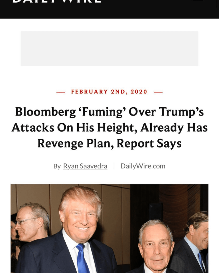 Read more about the article Bloomberg ‘Fuming’ Over Trump’s Attacks On His Height, Already Has Revenge Plan, Report Says