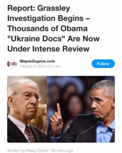 Read more about the article Report: Grassley Investigation Begins Thousands of Obama “Ukraine Docs” Are Now Under Intense Review