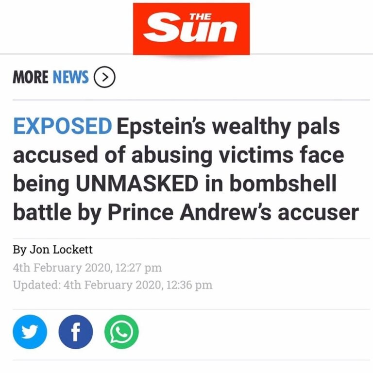 Read more about the article Exposed Epstein’s Wealthy Pals Accused Of Abusing Victims Face Being UNMASKED In Bombshell Battle By Prince Andrew Accusor