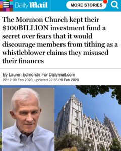 Read more about the article The Mormon Church Kept Their $100 Billion Investment Fund A Secret Over Fears That It Would Discourage Members From Tithing As A Whistleblower Claims They Misused Their Finances