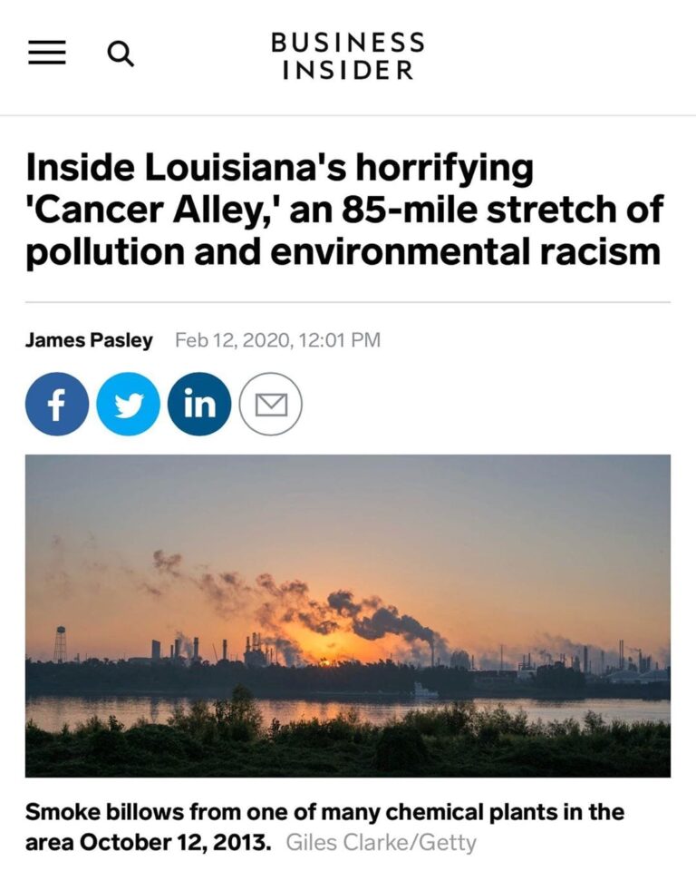 Read more about the article Louisiana’s Horrifying “Cancer Alley”, An 85-Mile Stretch Of Pollution And Environmental Racism