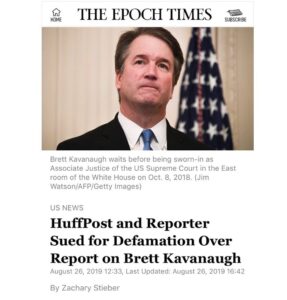 Read more about the article HuffPost and Reporter Sued for Defamation Over Report on Brett Kavanaugh
_
_
_
S…