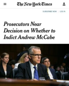 Read more about the article BREAKING: Andrew McCabe’s lawyers met with Deputy AG James Rosen and US attorney…