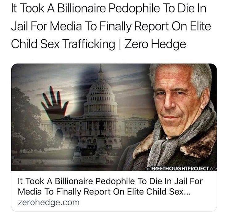 Read more about the article It Took A Billionaire Pedophile To Die In Jail For Media To Finally Report On El…