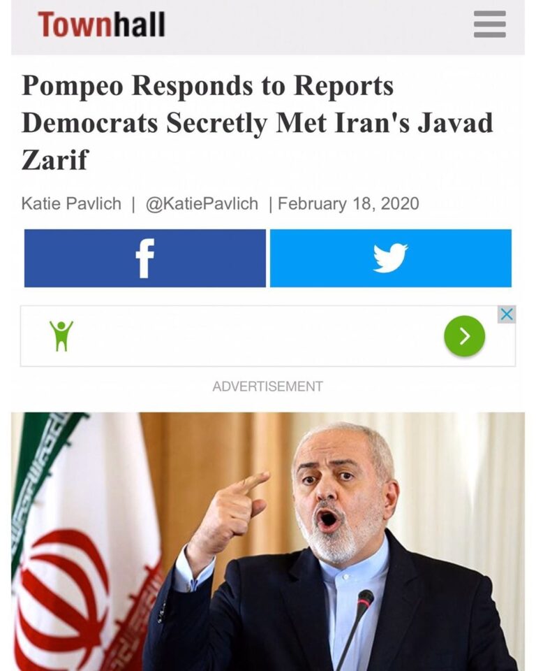 Read more about the article Pompeo Responds to Reports Democrats Secretly Met Iran’s Javad Zarif