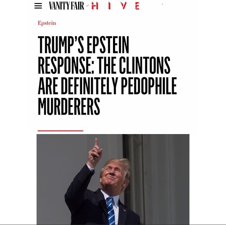You are currently viewing Trump’s Epstein Reponse:
The Clintons are Pedophile Murderers
_
_
_
Source: 
#Ti…