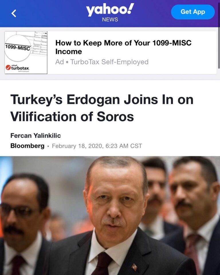 Read more about the article Turkey’s Erdogan Joins In on Vilification of Soros