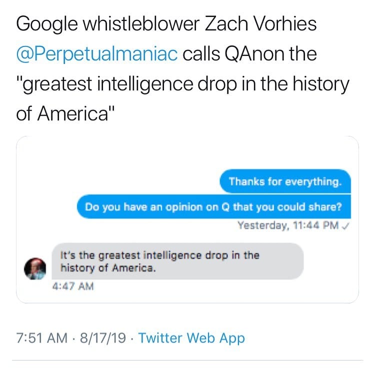 Read more about the article YUGE. 
Q is the “greatest intelligence drop in the history of America.” -Google …