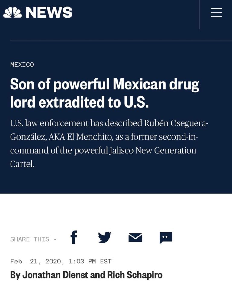 Read more about the article Son Of Powerful Mexican Dug Lord Extradited To US