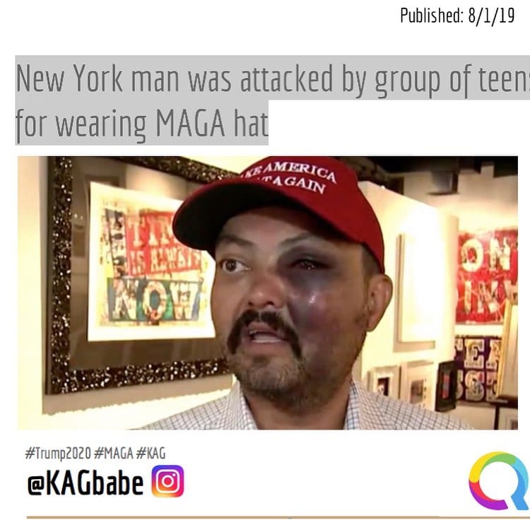 Read more about the article New York man was attacked by group of teens for wearing MAGA hat.
Hey @FBI maybe…