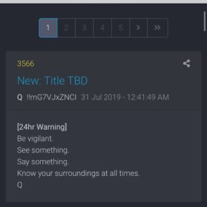 Read more about the article Deep State in Panic
DECLAS should arrive tomorrow.
Follow Q.
Be vigilant… stay…