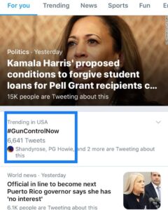 Read more about the article How convenient “Gun Control Now,” is trending….