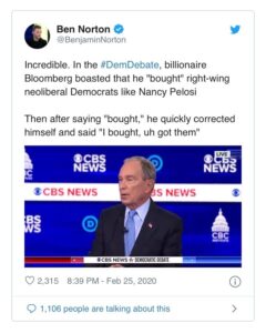 Read more about the article Bloomberg Boasts That He “Bought” Right-wing Neoliberal Democrats Like Nancy Pelosi