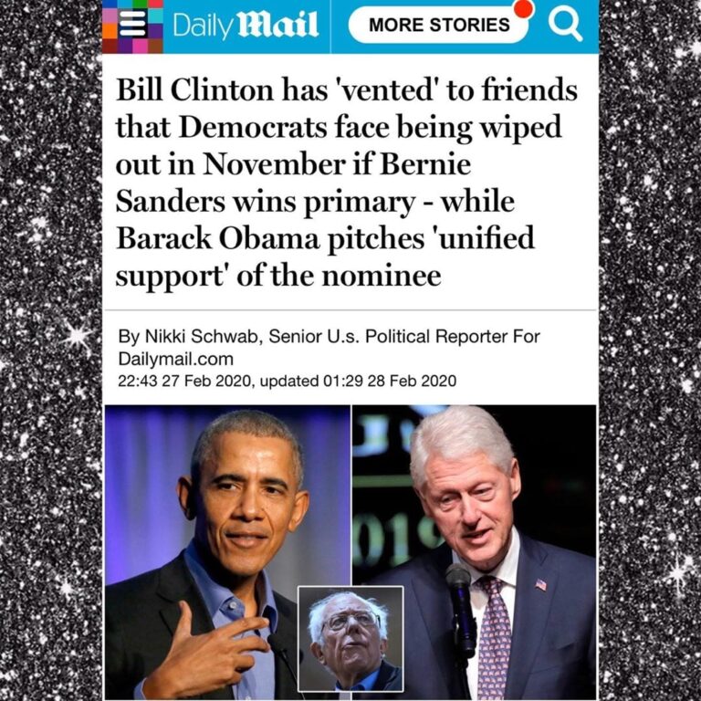 Read more about the article Bill Clinton Has “Vented” To Friends That Democrat Face Being Wiped Out In November If Bernie Sanders Wins Primary – While Barack Obama Pitches “Unified Support” Of The Nominee