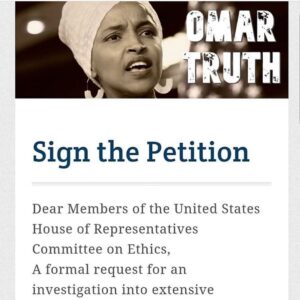 Read more about the article If you want @Ilhanmn DEPORTED please sign, Link in Bio. OmarTruth.com…