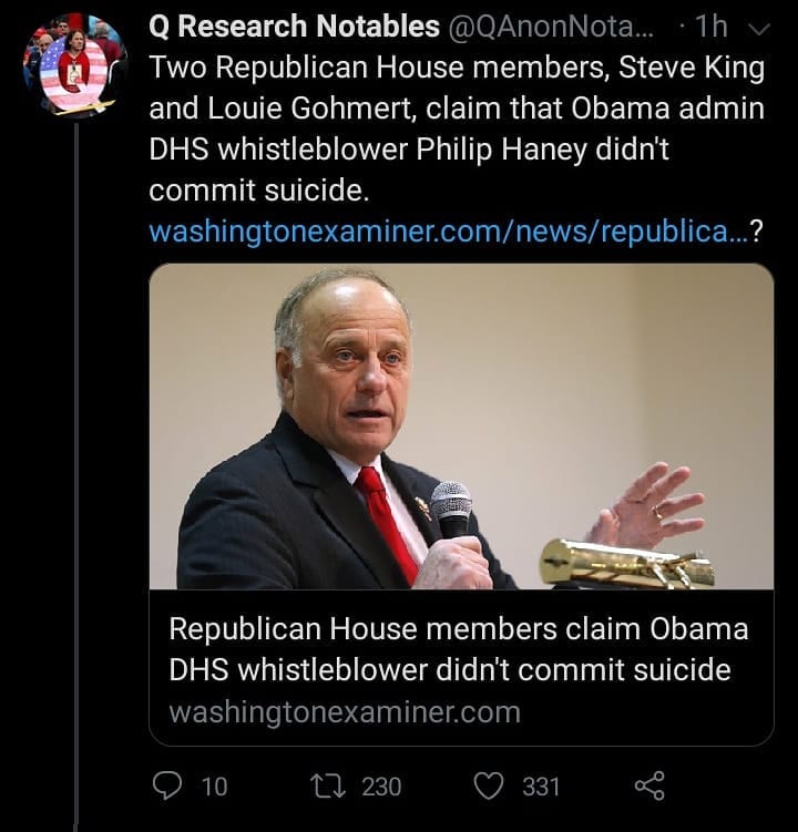 Read more about the article Republican House Members Steve King And Louie Gohmert Claim Obama Admin DHS Whistleblower Phillip Haney Didn’t Commit Suicide