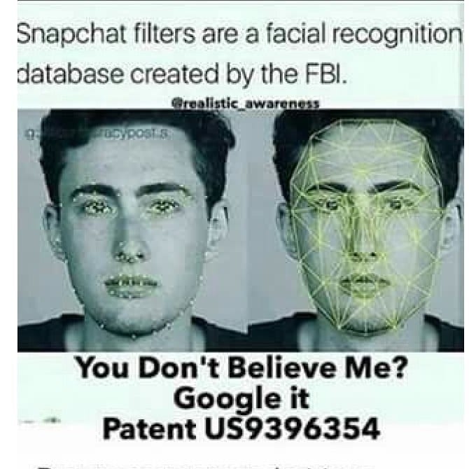 You are currently viewing ALERT SNAPCHAT FILTERS: FACIAL RECOGNITION DATABASE CREATED BY THE F.B.I. PATEN…
