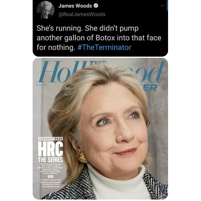 Read more about the article James Woods Claims Hillary Is Running In 2020