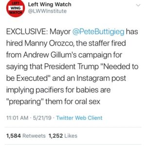 Read more about the article Nice job Pete Buttplug. @pete.buttigieg you’re disgusting….
