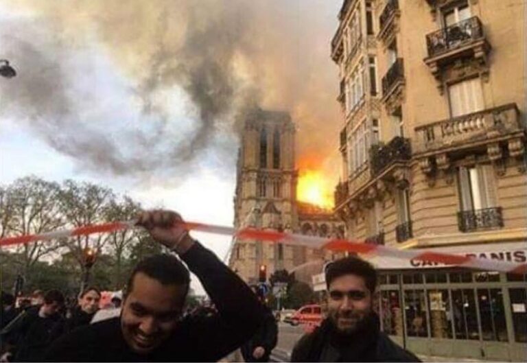 Read more about the article @pamelageller “Muslims laugh as blaze destroys Notre Dame cathedral during Holy …